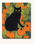 Black Cat Among Pumpkins | Paint by Numbers Kit