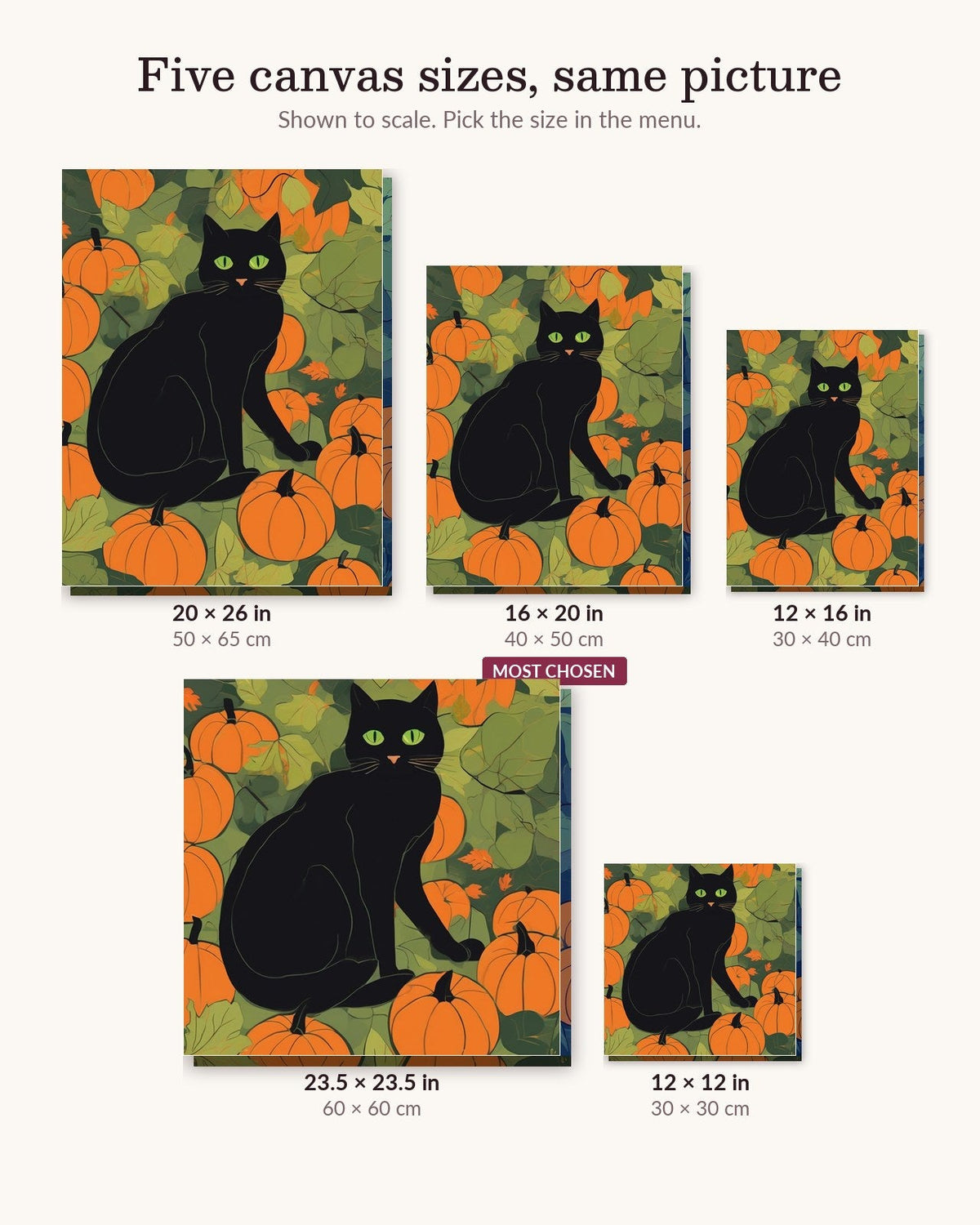 Black Cat Among Pumpkins | Paint by Numbers Kit