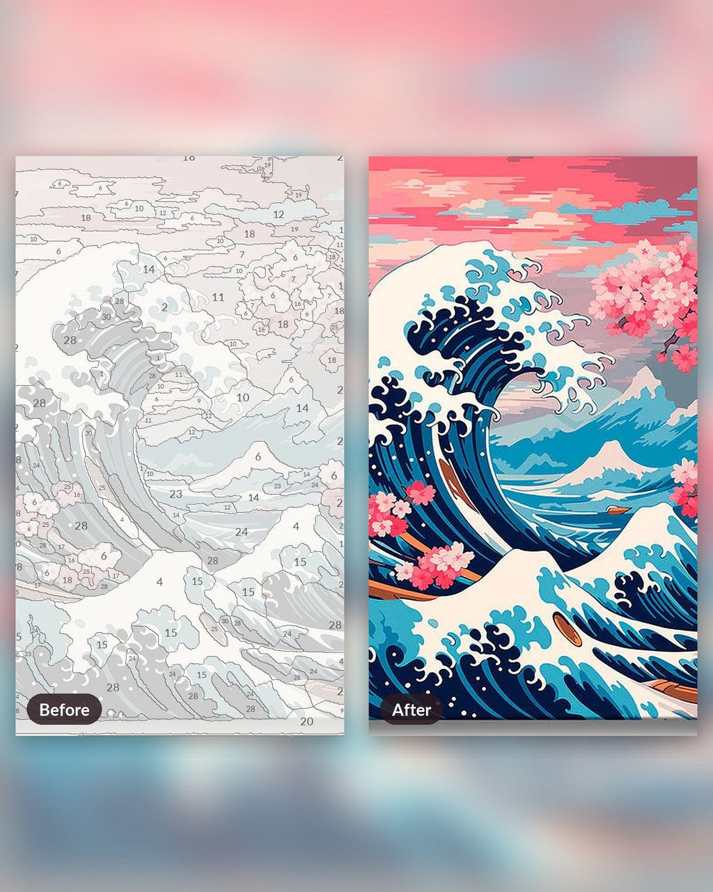 Wave of Flowers | Paint by Numbers Kit for Adults