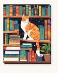 Bookshelf Cat | Paint by Numbers Kit for Adults