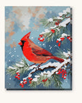 Cardinal on the Snowy Pine | Paint by Numbers Kit
