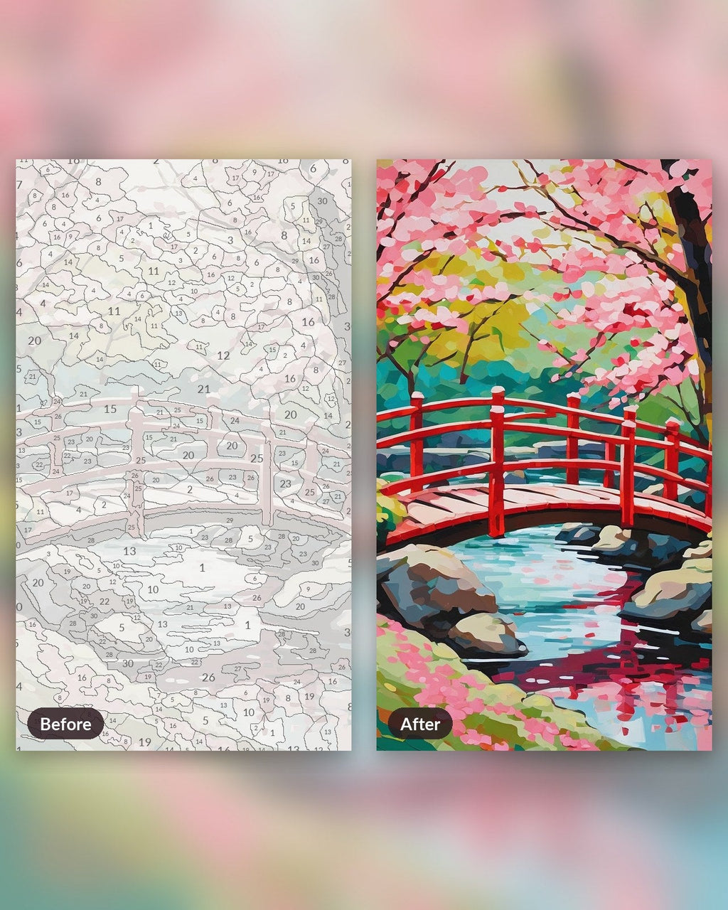 Cherry Blossom Bridge | Paint by Numbers Kit