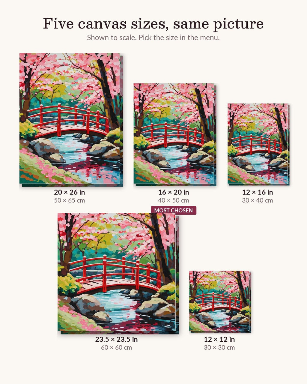 Cherry Blossom Bridge | Paint by Numbers Kit