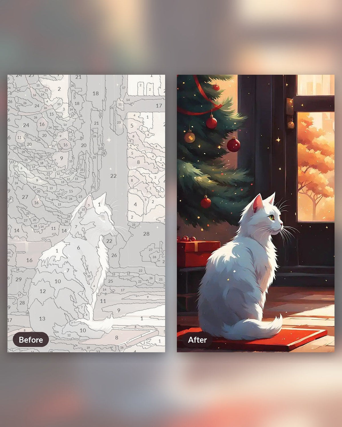 Christmas Cat | Paint by Numbers Kit