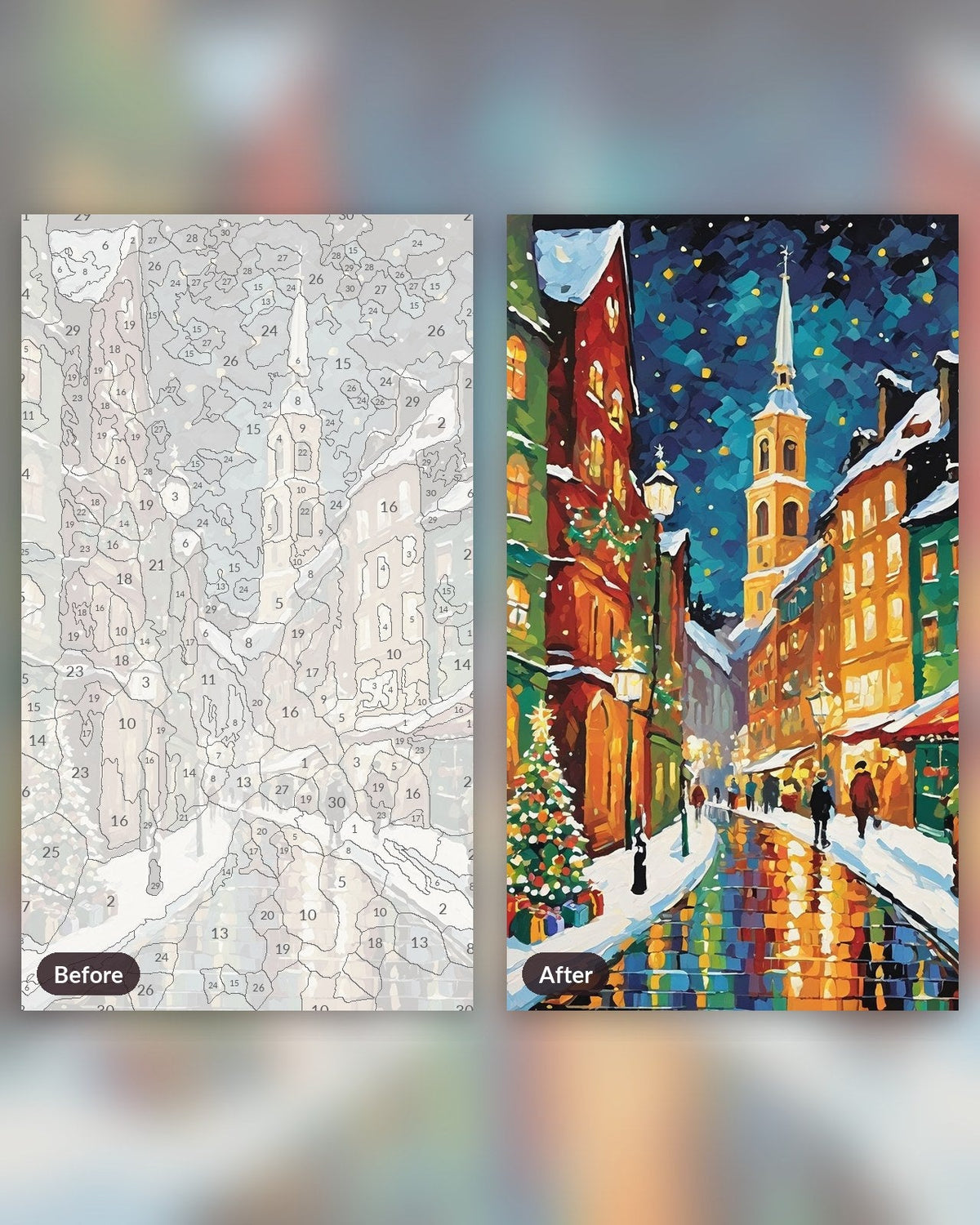 Christmas Market Street | Paint by Numbers Kit