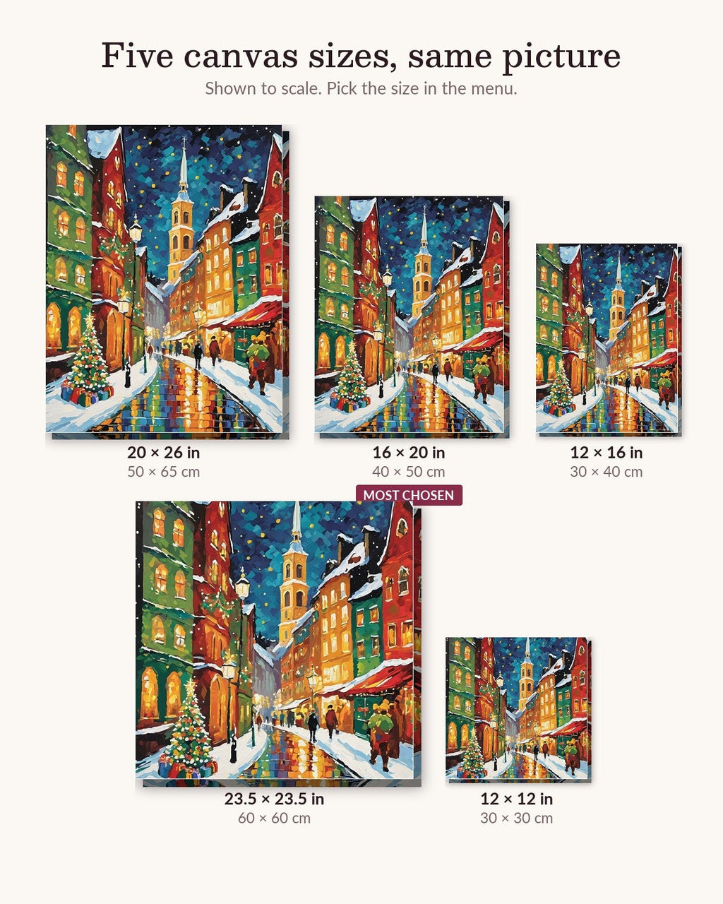 Christmas Market Street | Paint by Numbers Kit