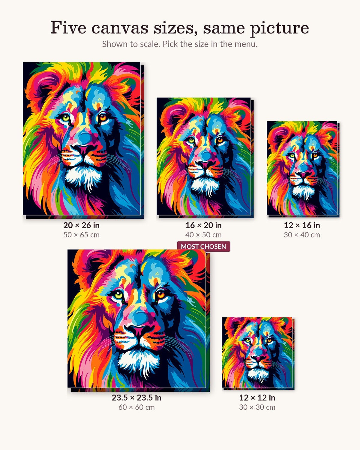 Colorful Lion | Paint by Numbers Kit for Adults