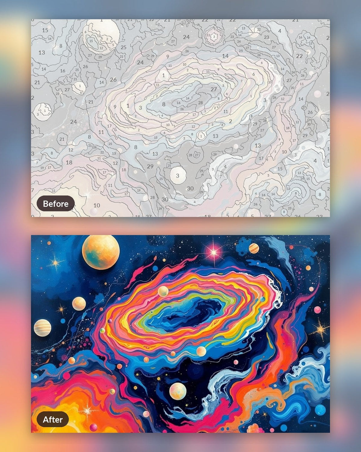 Cosmic Dynamic Flow | Paint by Numbers Kit for Adults