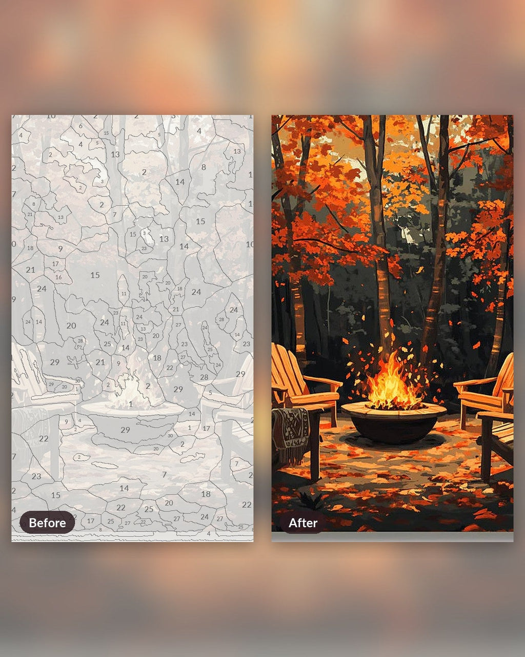 Fireside Serenity | Paint by Numbers Kit for Adults