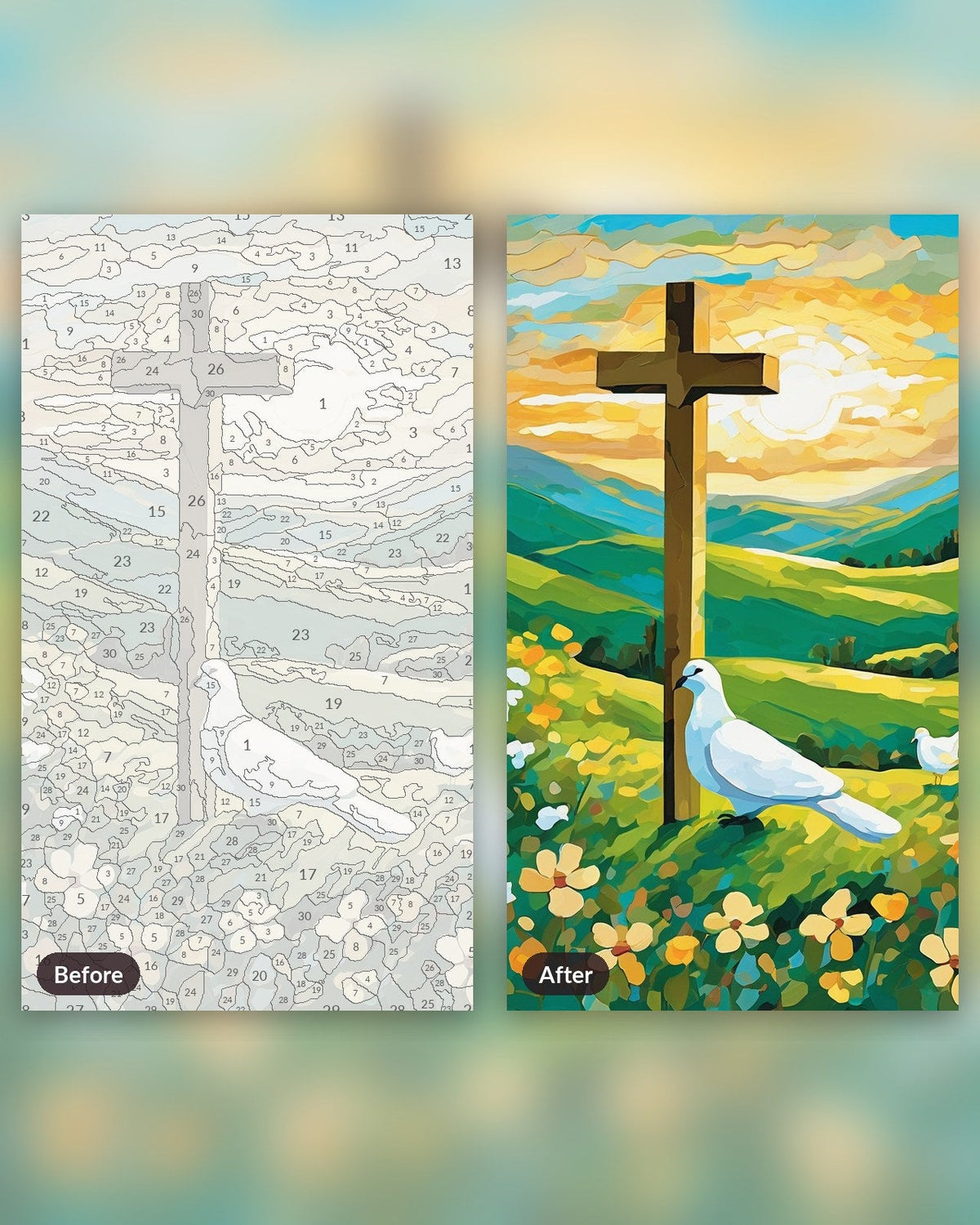 Cross on the Hill | Paint by Numbers Kit