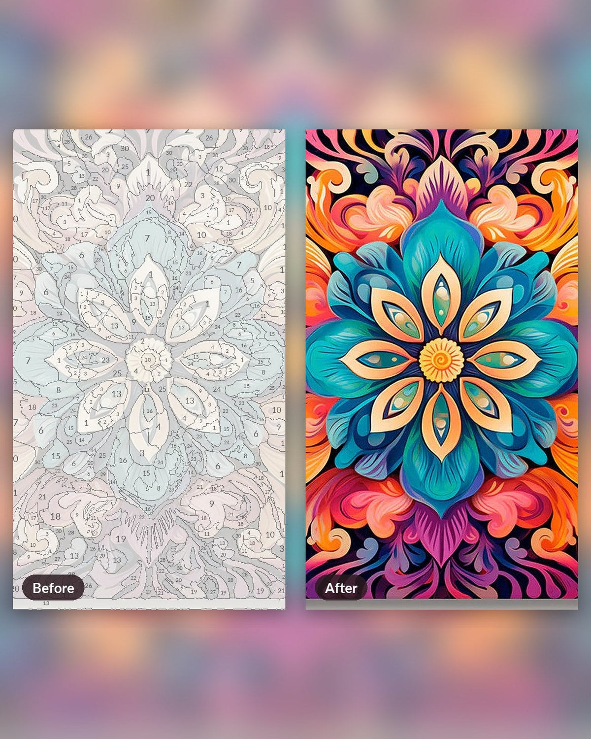 Cyan Blossom | Paint by Numbers Kit