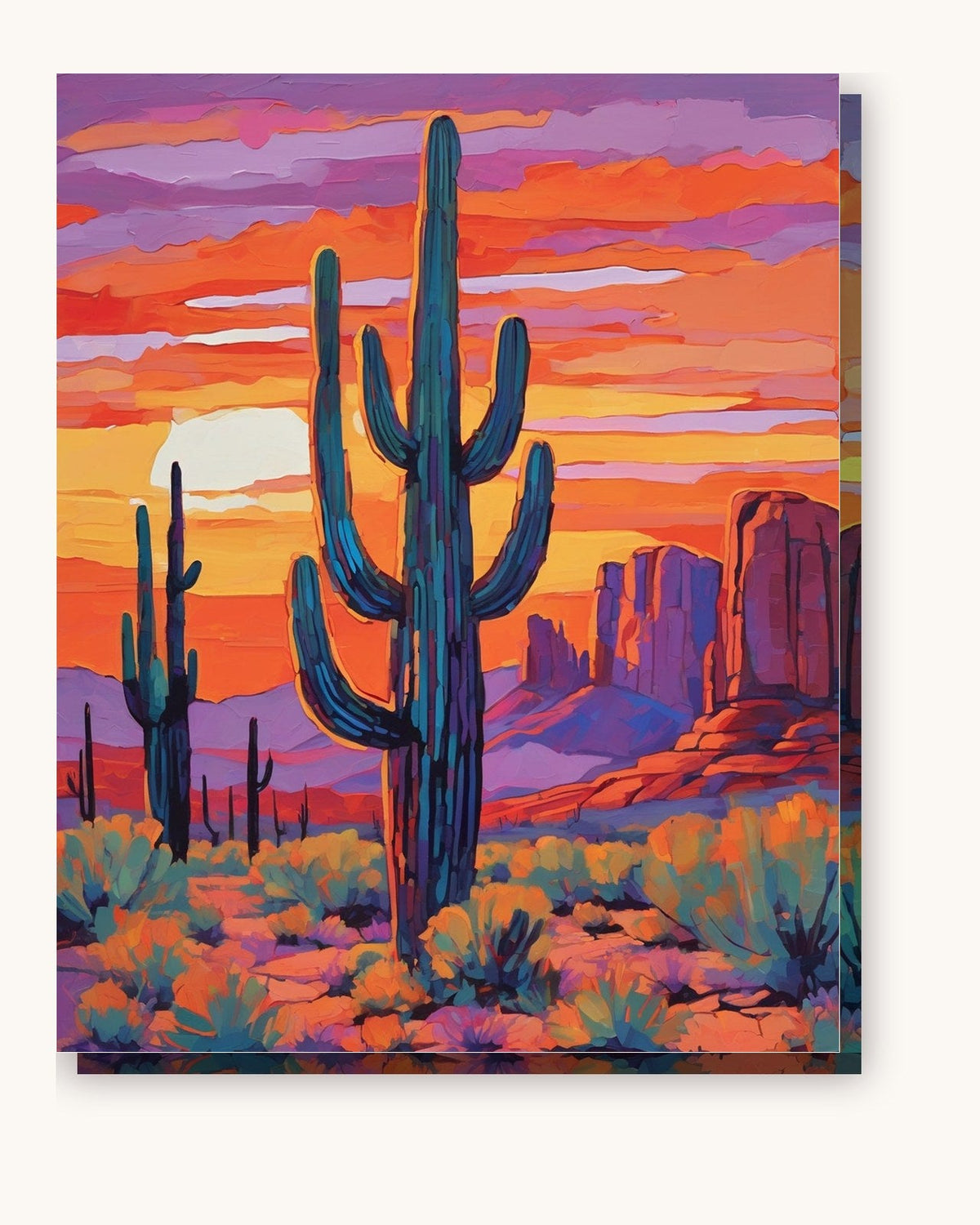 Desert Cactus Sunset | Paint by Numbers Kit for Adults