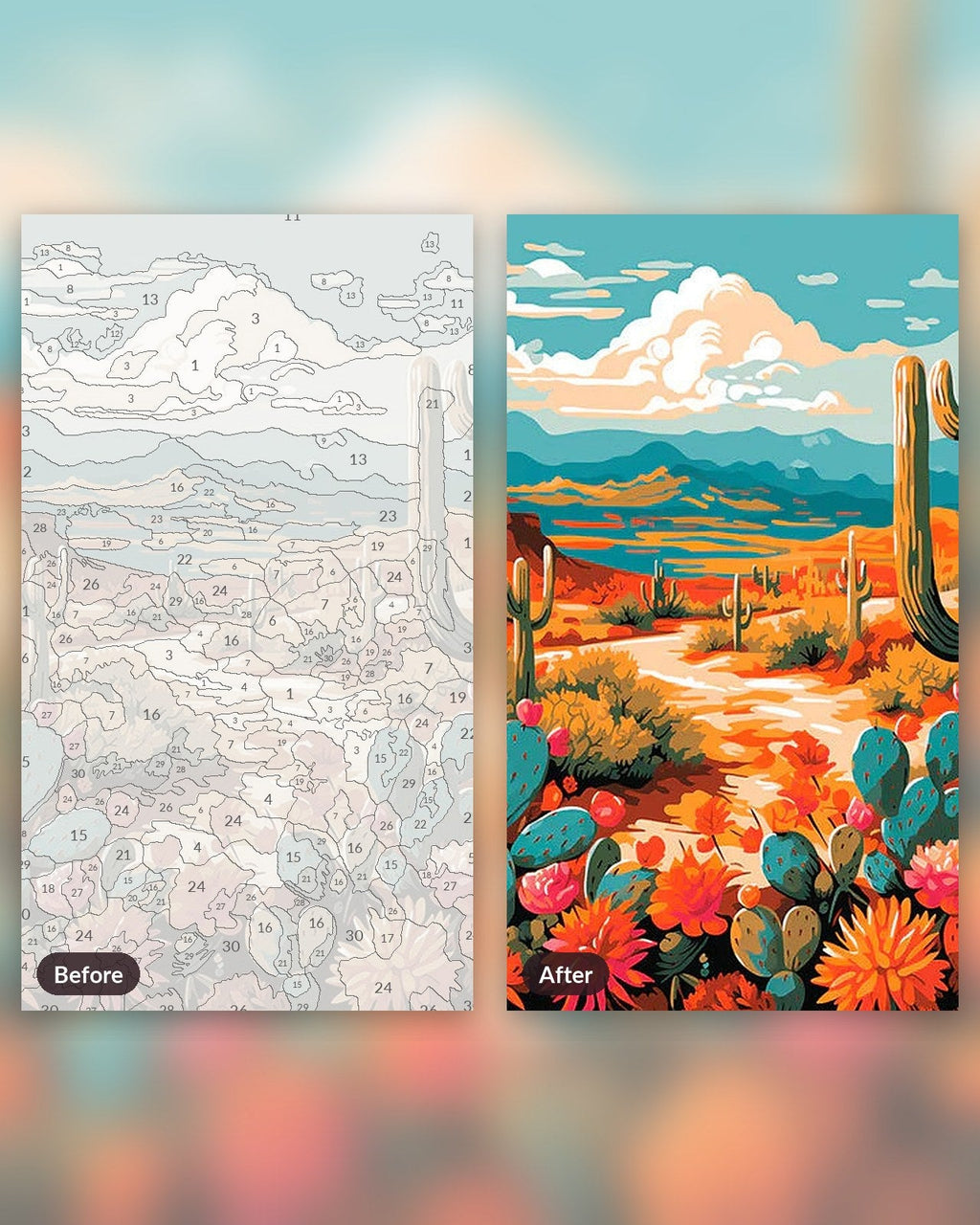 Desert Flora Hues | Paint by Numbers Kit