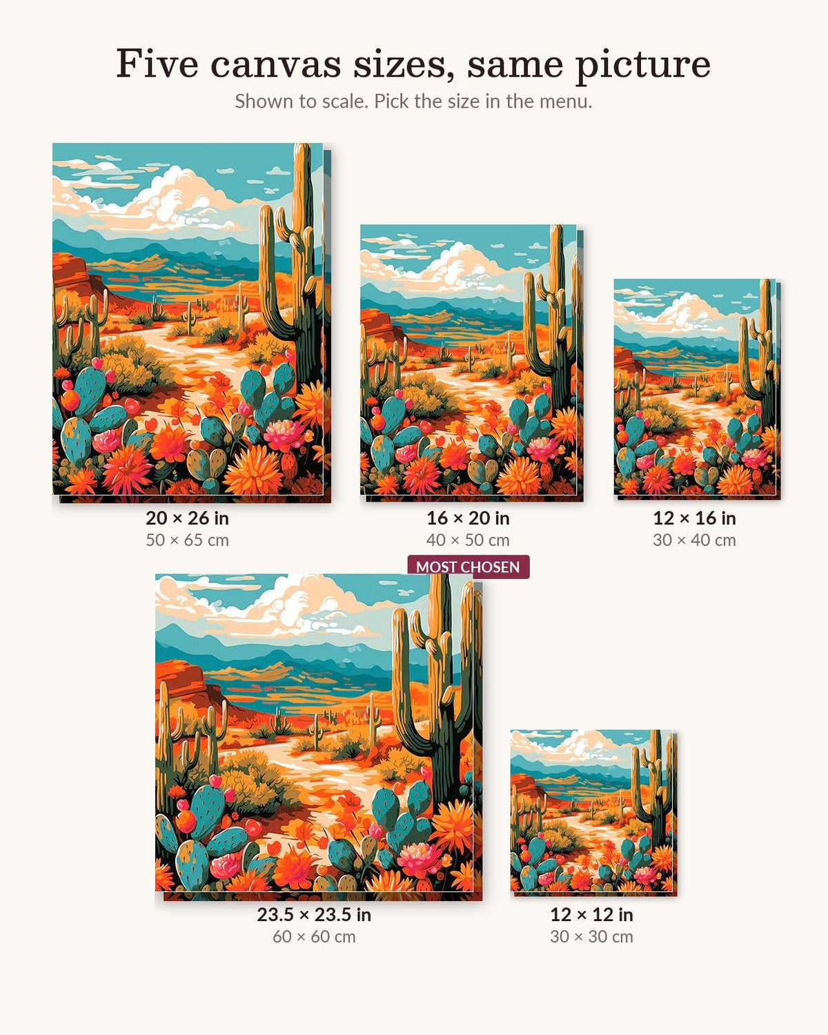 Desert Flora Hues | Paint by Numbers Kit