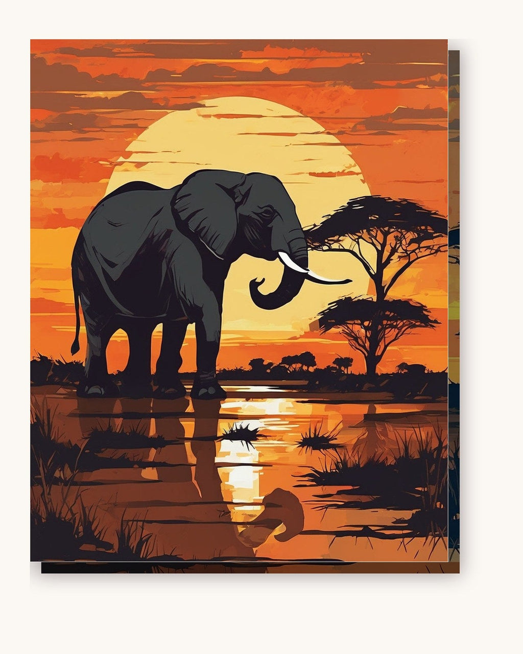 Elephant at Sunset | Paint by Numbers Kit