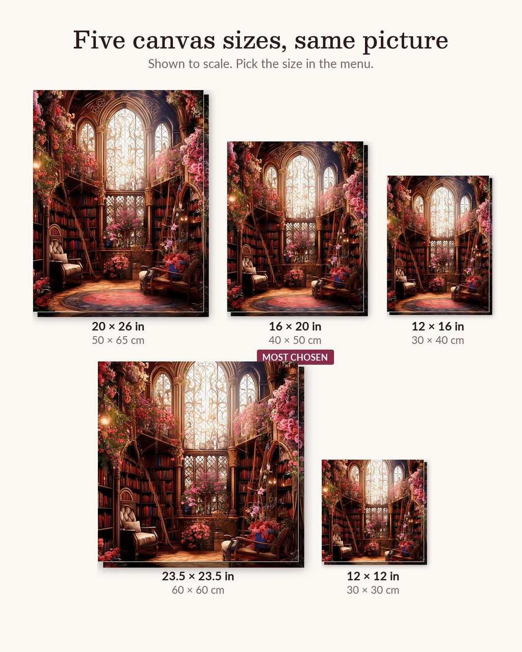 Enchanted Floral Library | Paint by Numbers Kit for Adults