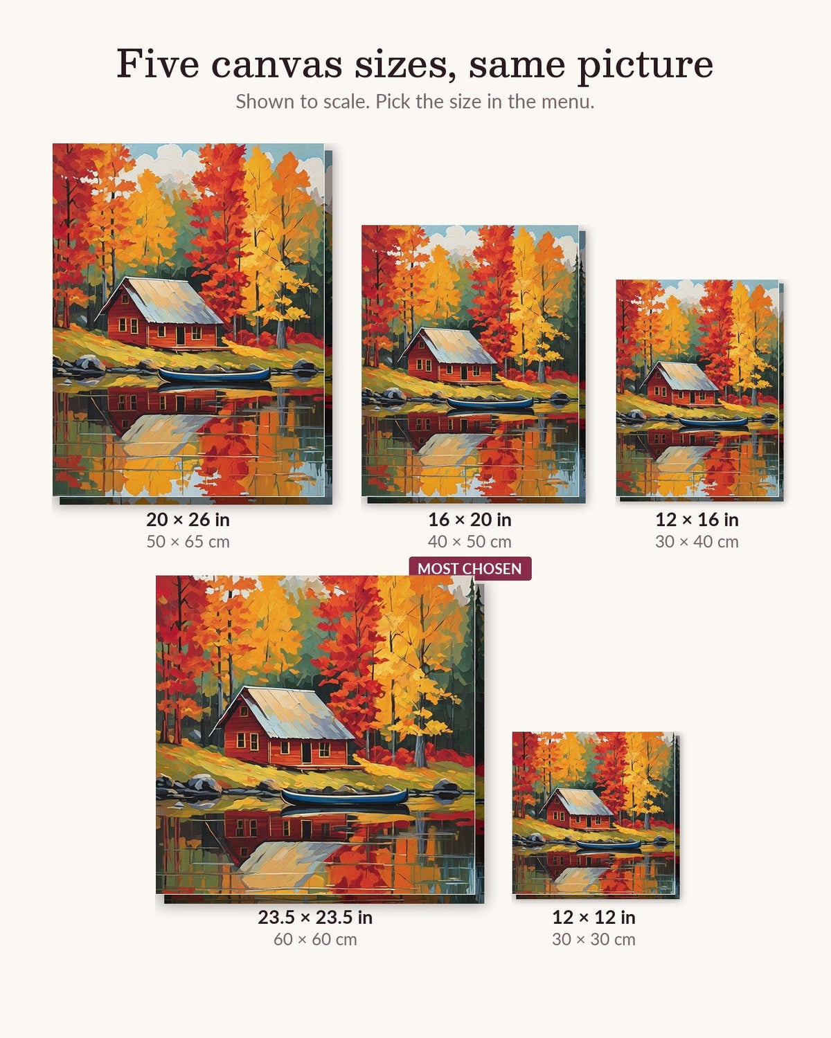 Fall Lake Cabin | Paint by Numbers Kit for Adults
