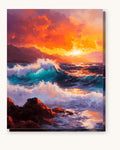Fiery Ocean Dusk | Paint by Numbers Kit