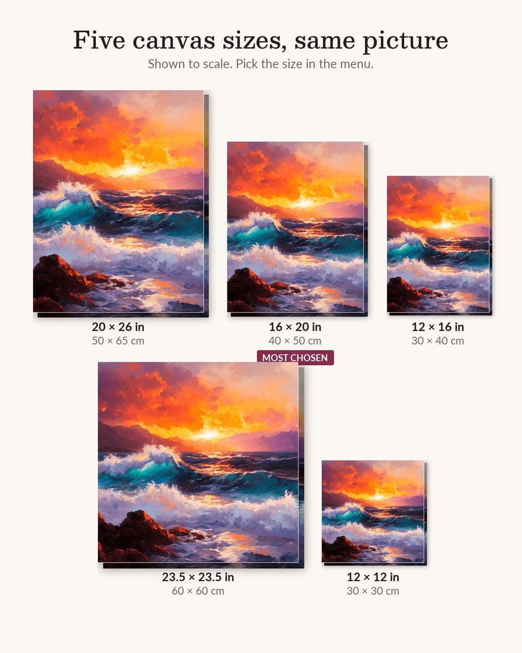 Fiery Ocean Dusk | Paint by Numbers Kit