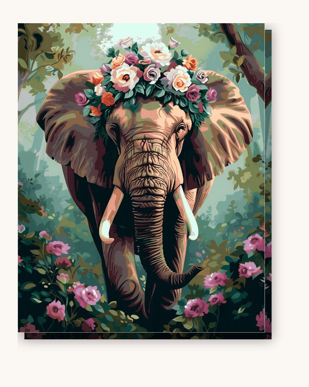 Floral Adorned Elephant | Paint by Numbers Kit