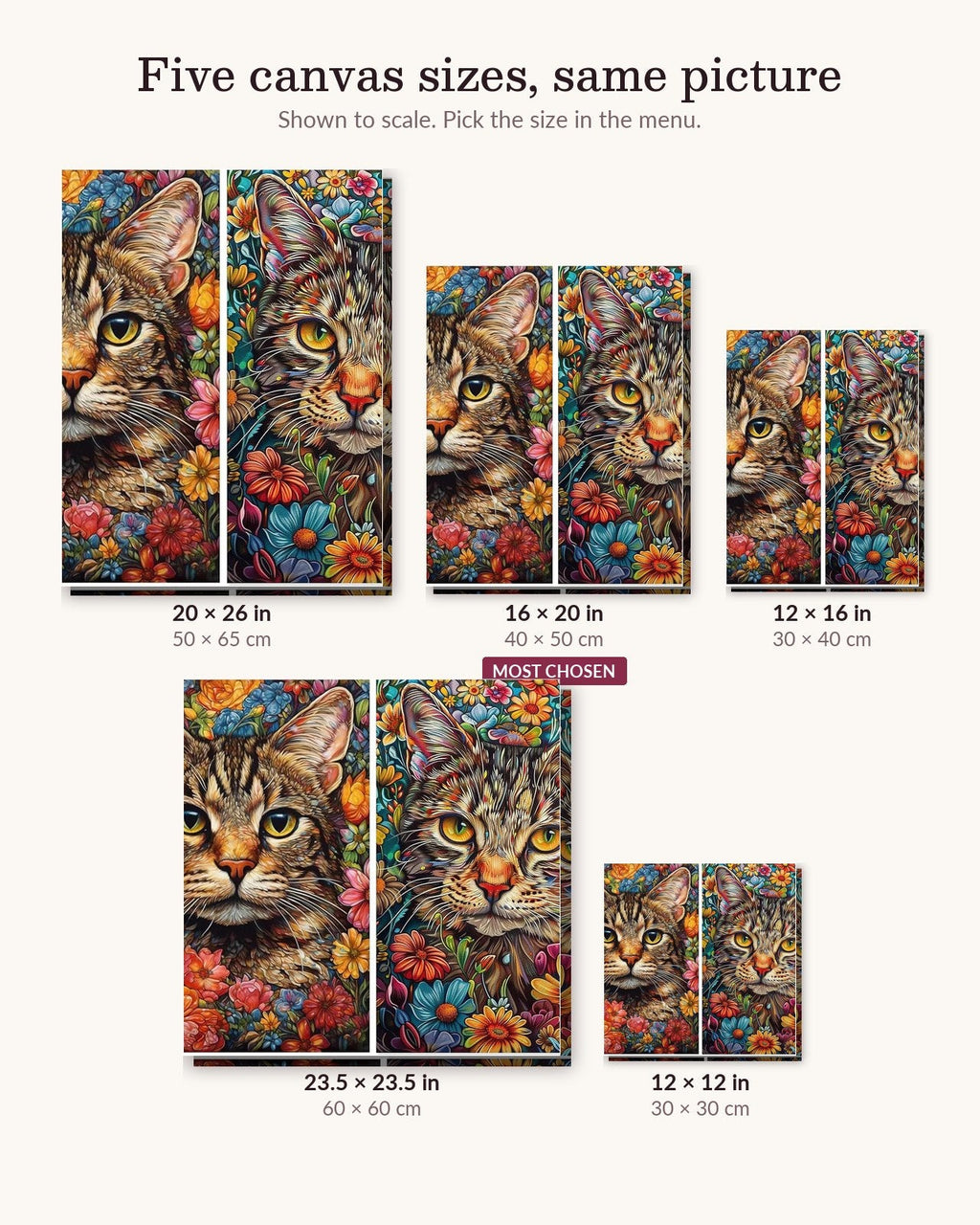 Florals Cat | Paint by Numbers Kit