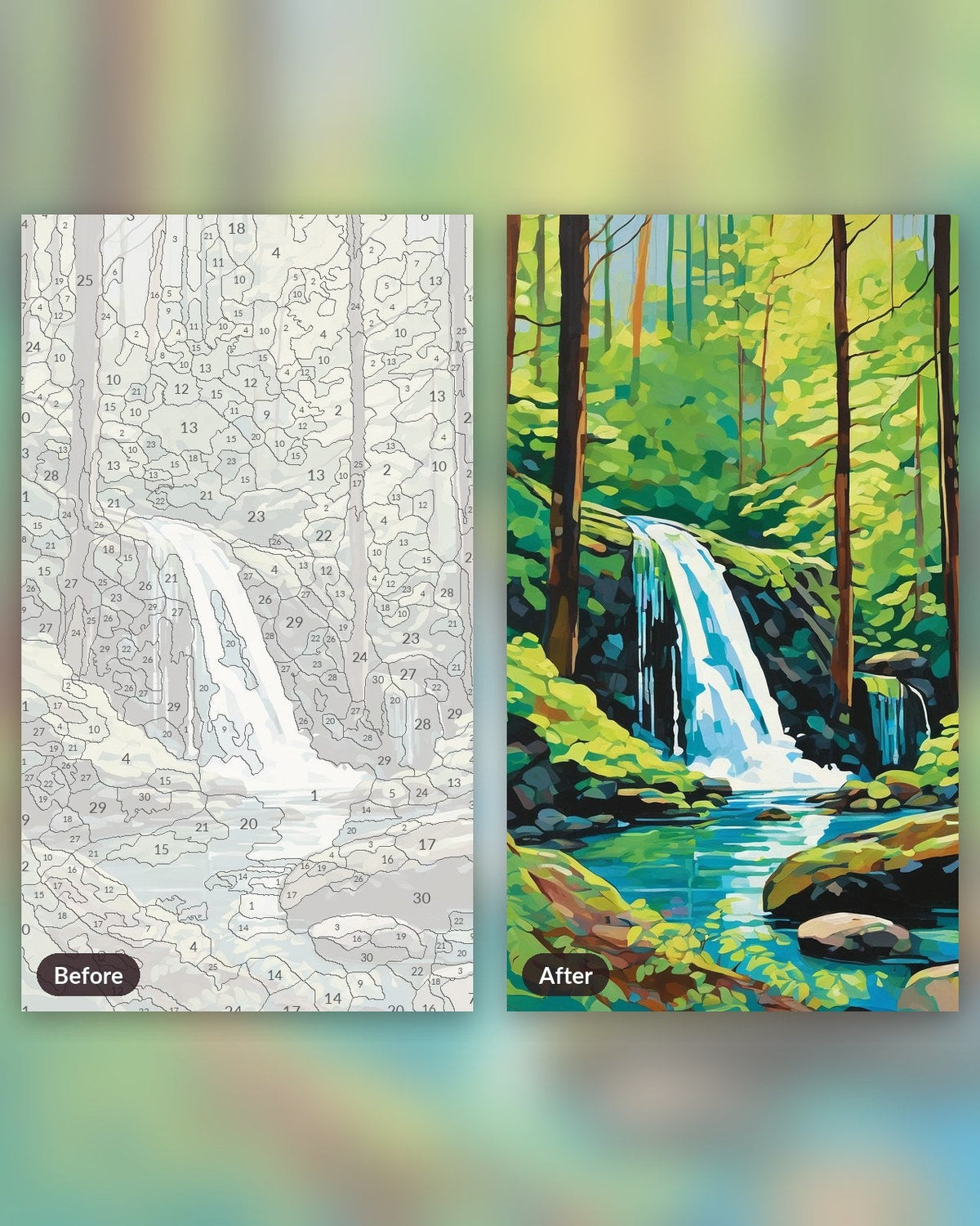 Forest Waterfall | Paint by Numbers Kit