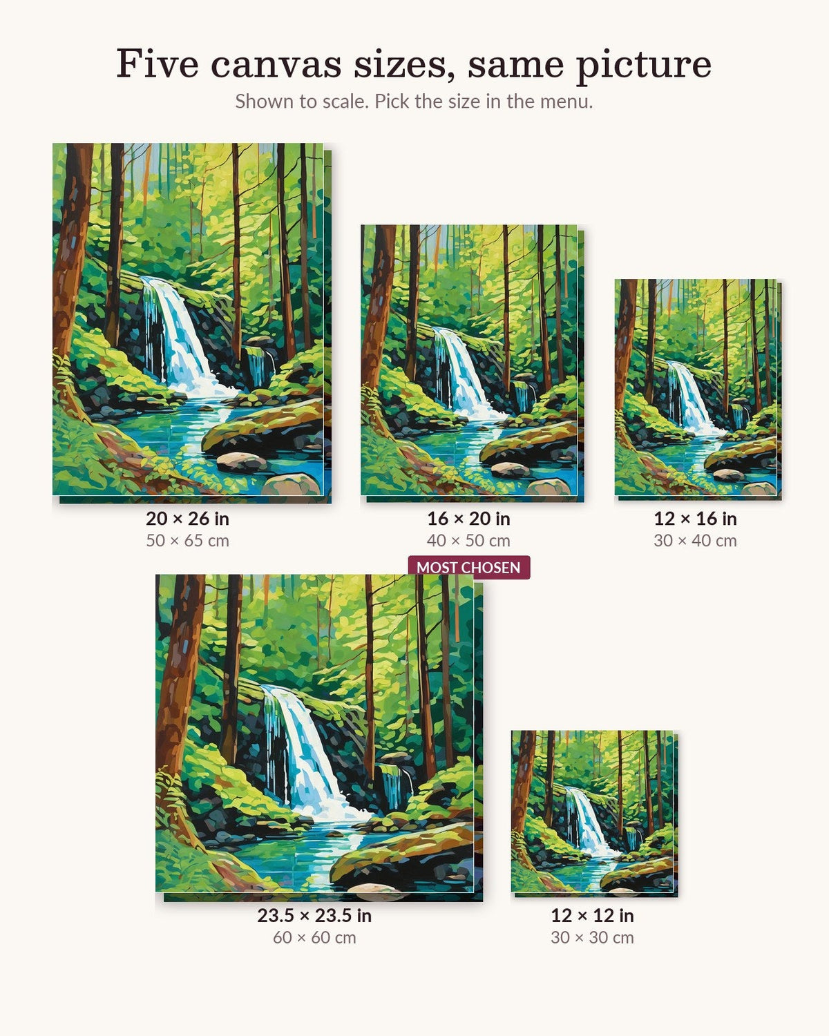 Forest Waterfall | Paint by Numbers Kit