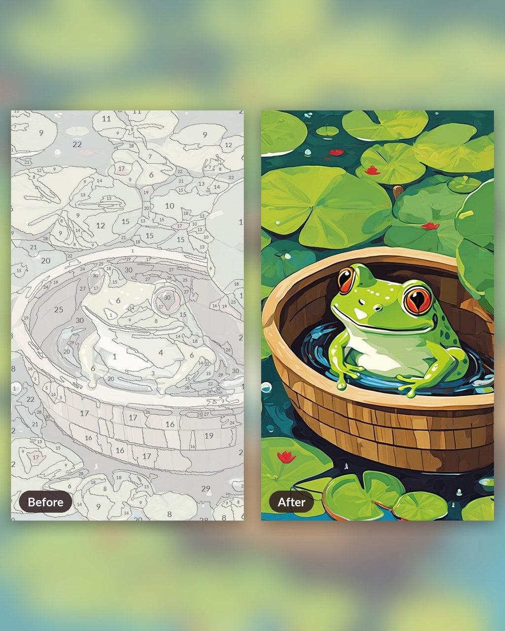 Frog Taking a Bath | Paint by Numbers Kit