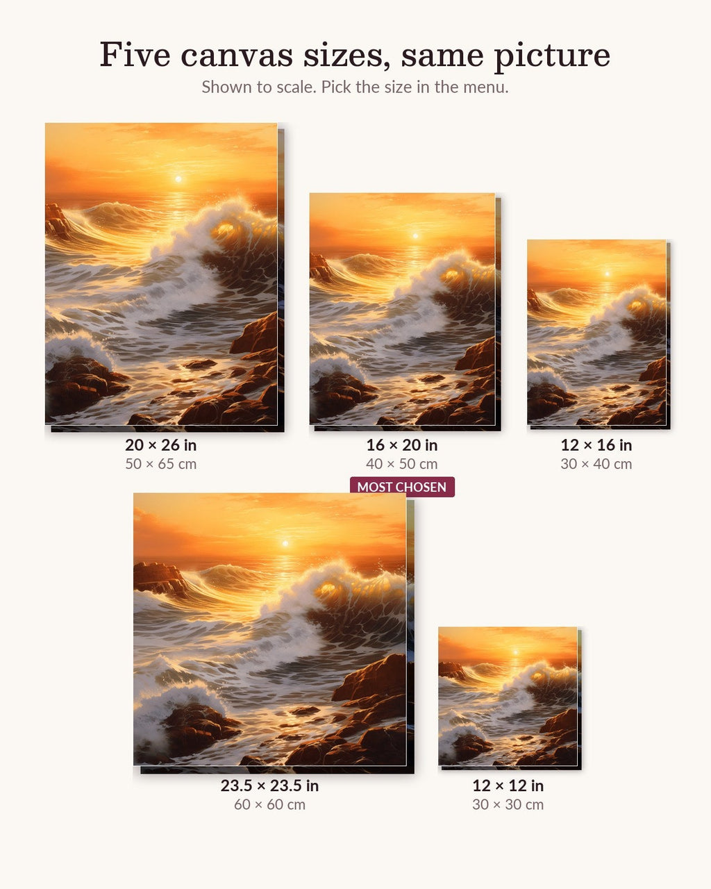 Golden Waves at Dusk | Paint by Numbers Kit