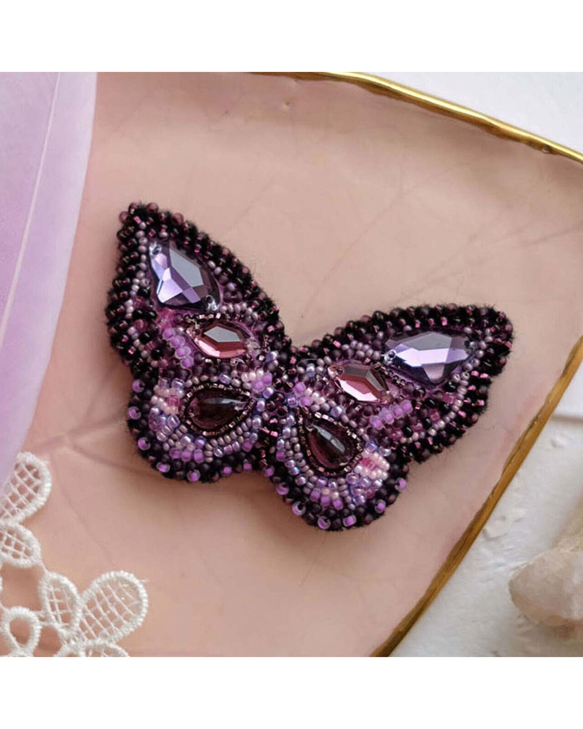 Mini Bead Jewelry Embroidery Kit - Purple Wave