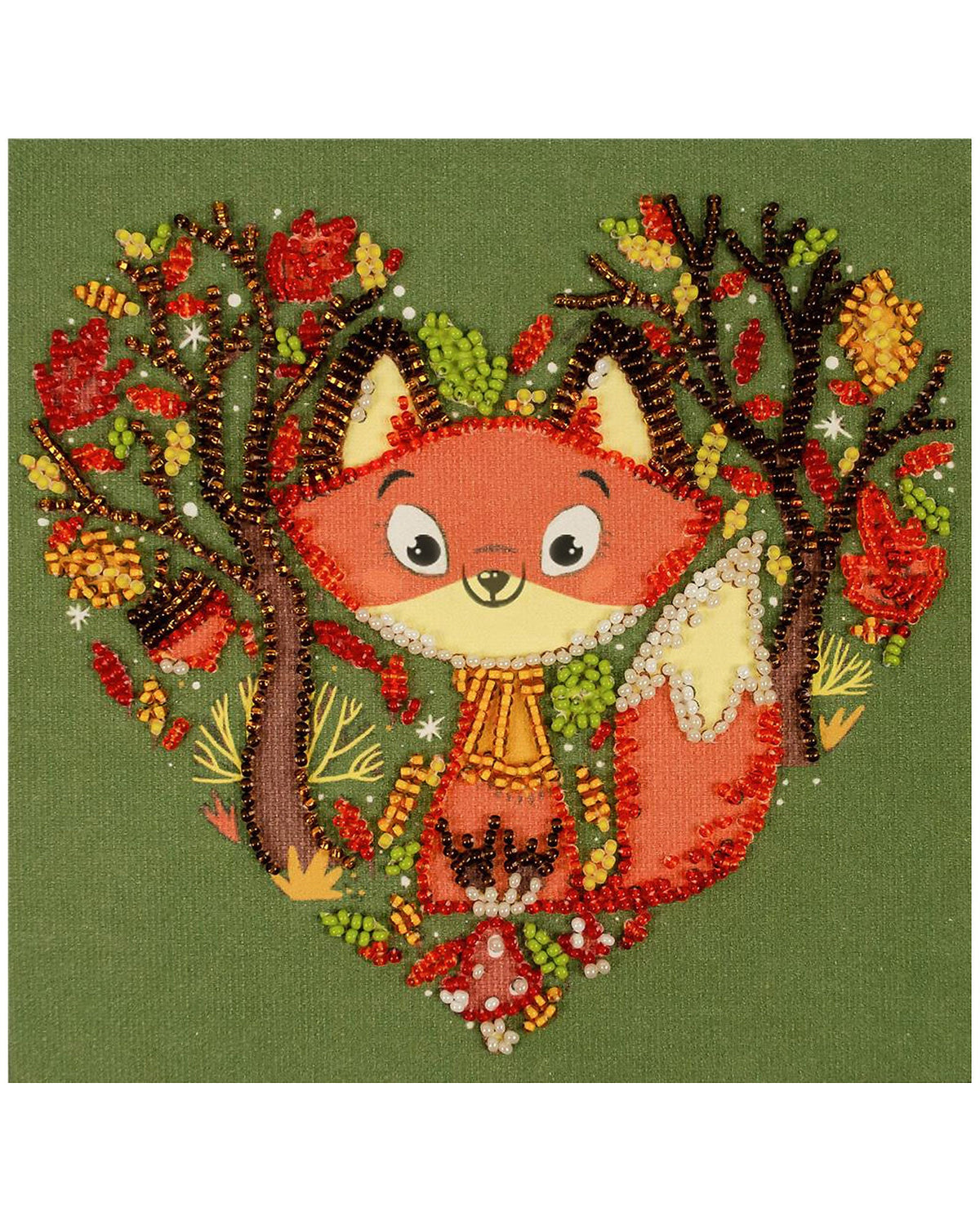 Mini Bead Embroidery Kit - Red Fox