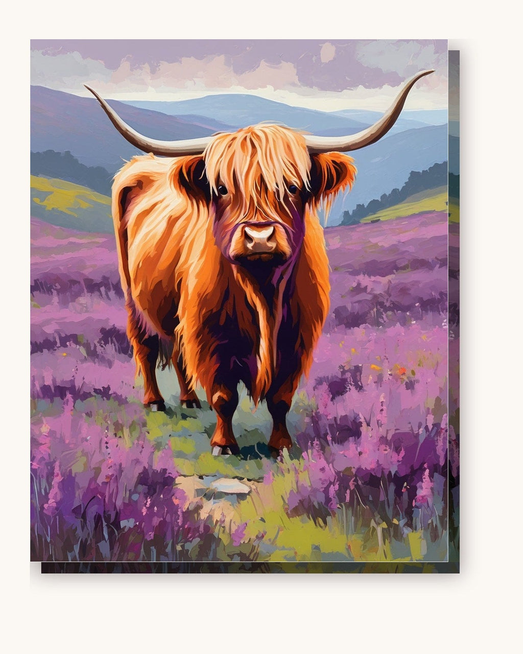 Highland Cow in the Heather | Paint by Numbers Kit