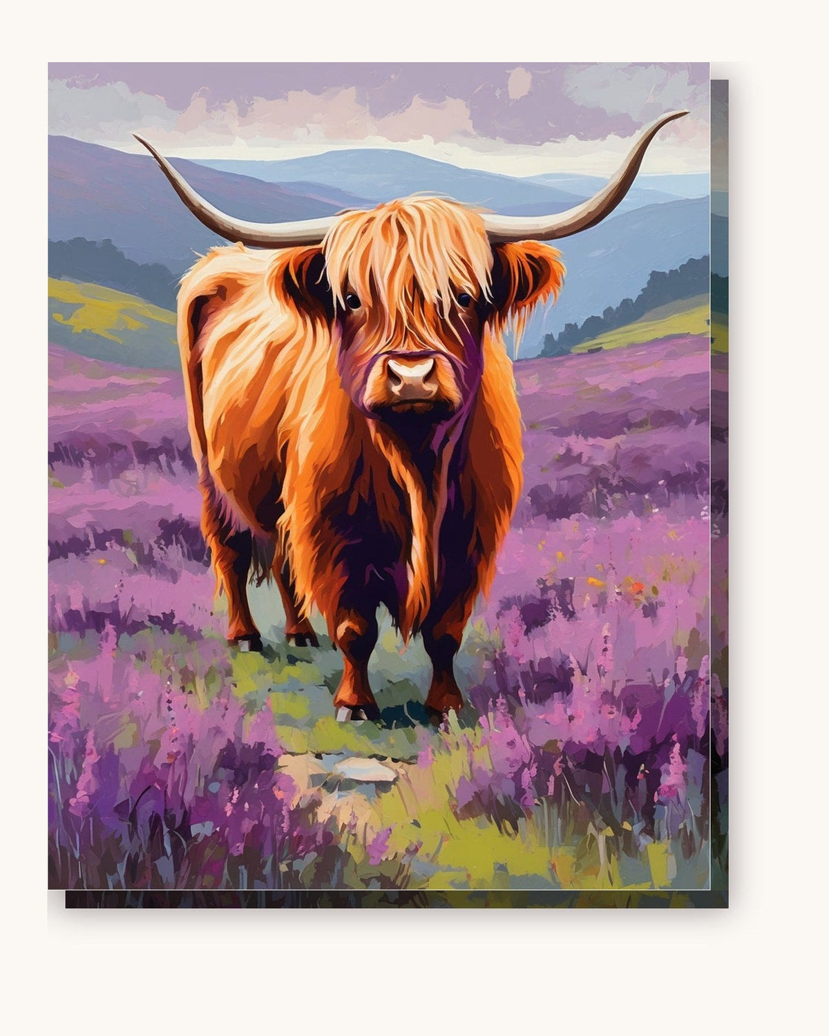 Highland Cow in the Heather | Paint by Numbers Kit