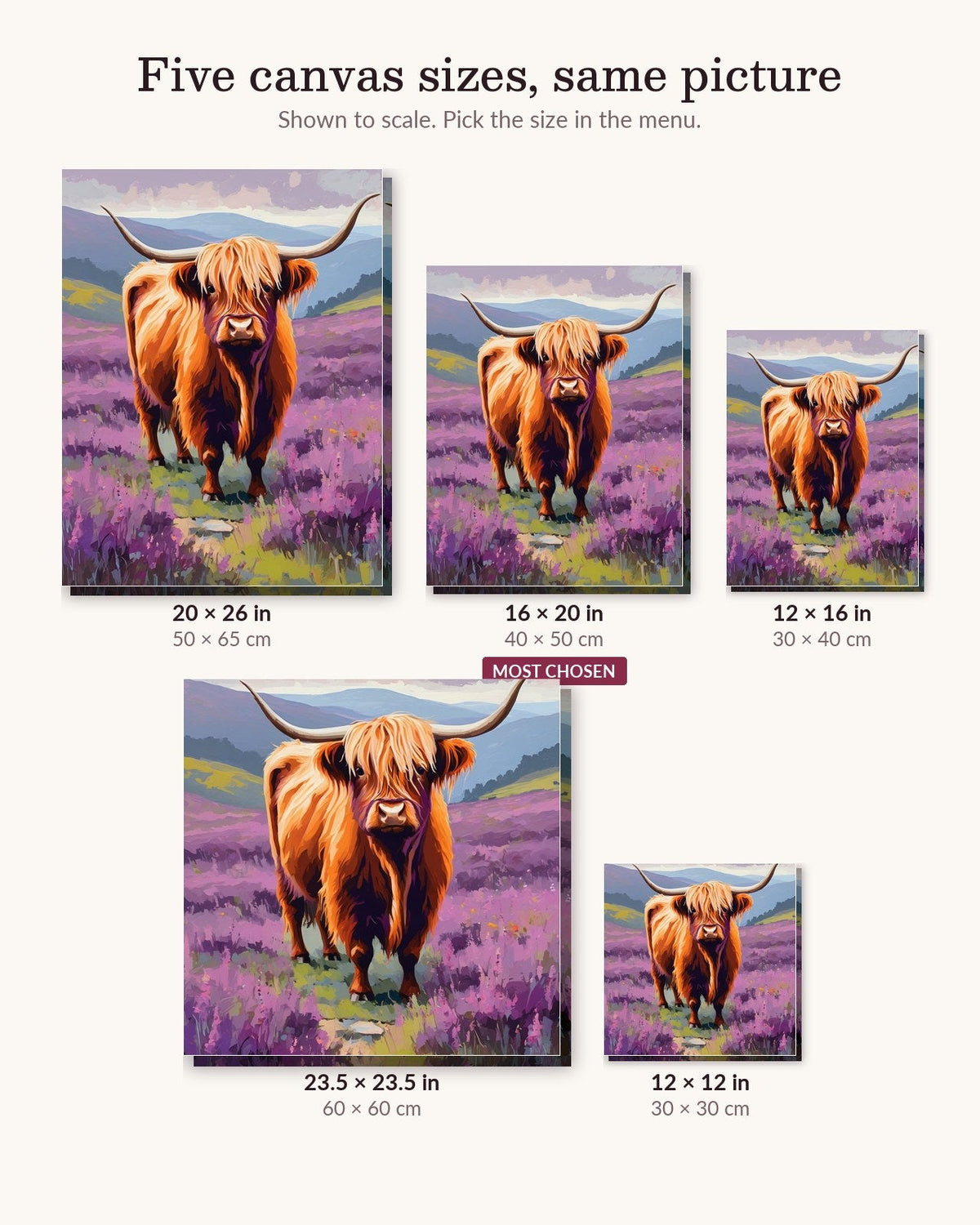 Highland Cow in the Heather | Paint by Numbers Kit