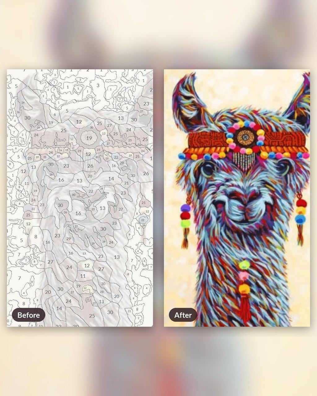 Hippie Llama | Paint by Numbers Kit