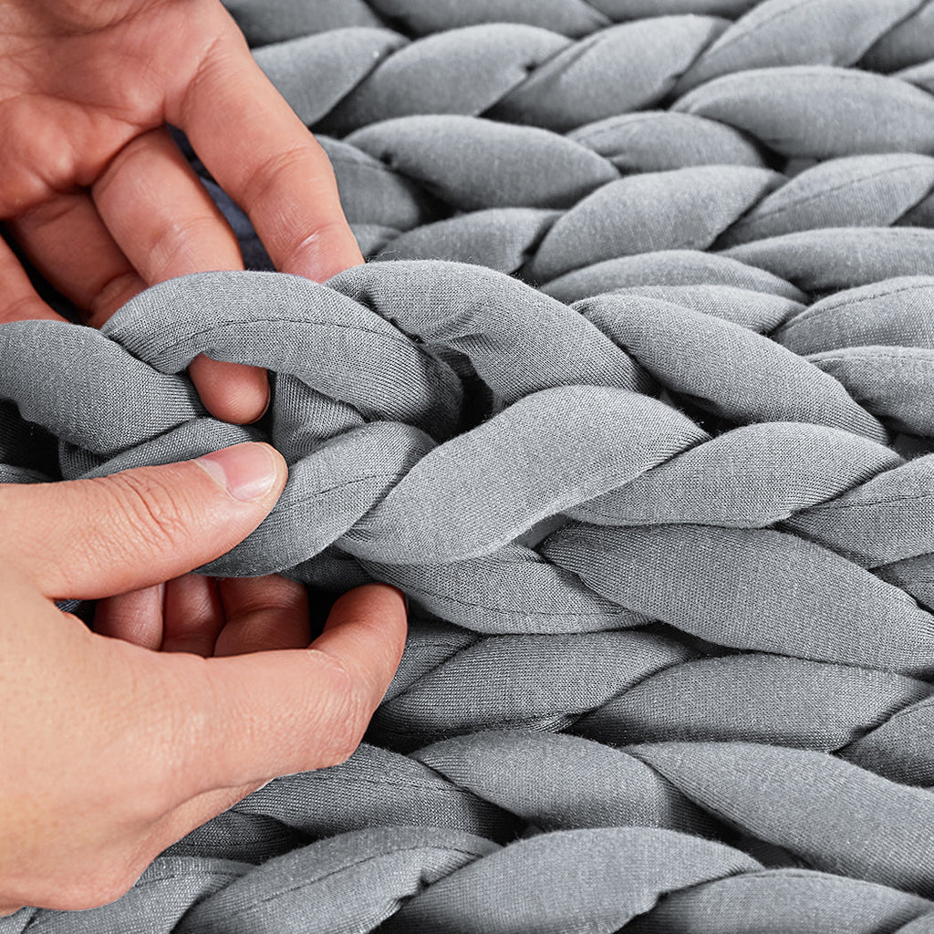 Dreamz Knitted Weighted Blanket Chunky Grey Kids