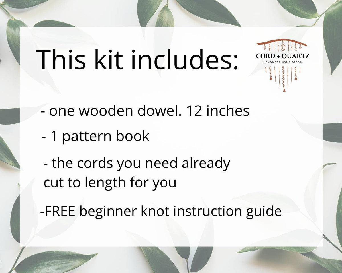 Beginner Macrame DIY craft kit. Mini half mandala