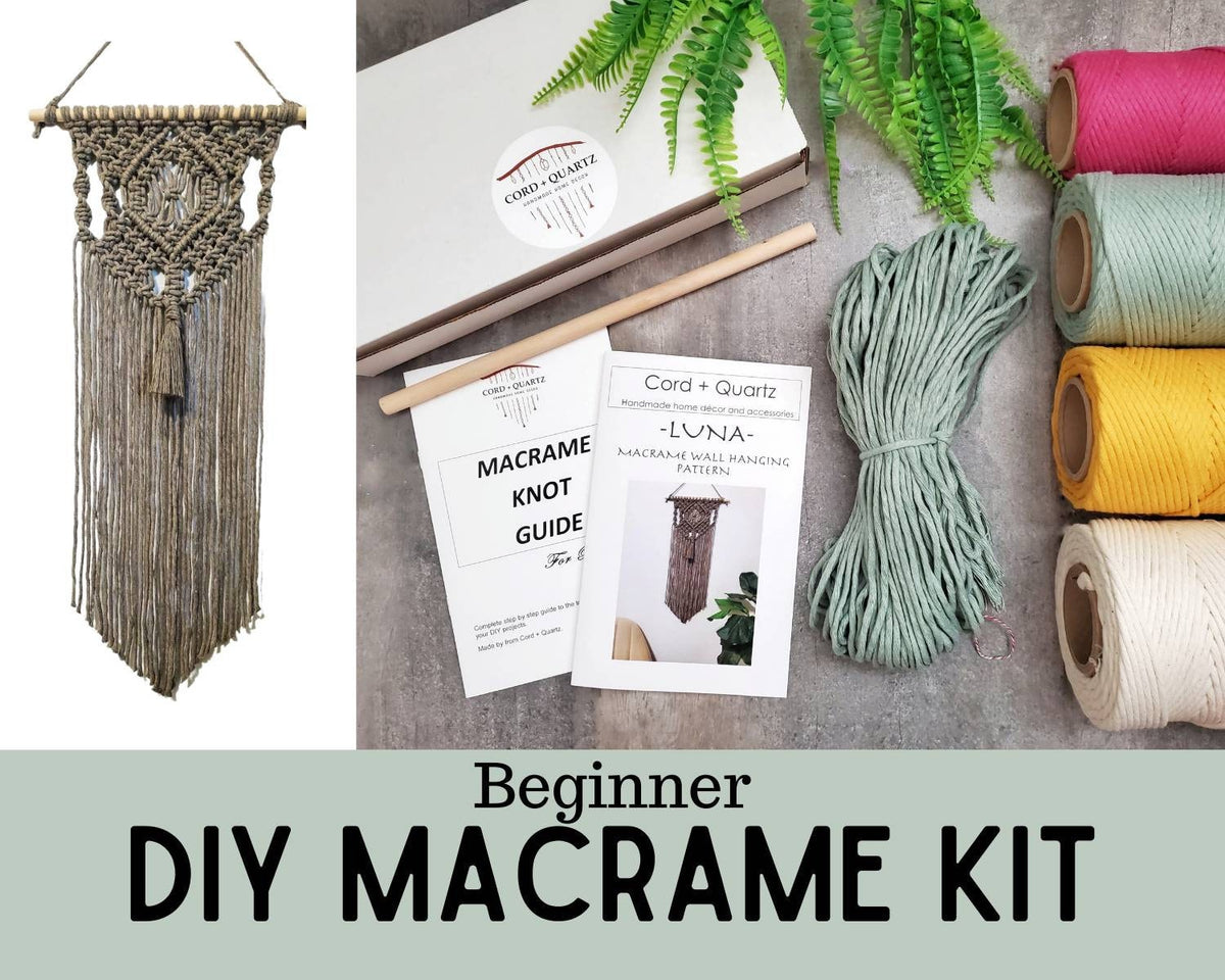 Beginner macrame wall hanging DIY craft kit