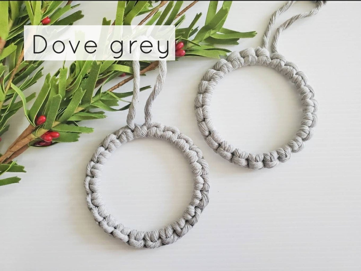 DIY macrame Christmas ornament craft kit.