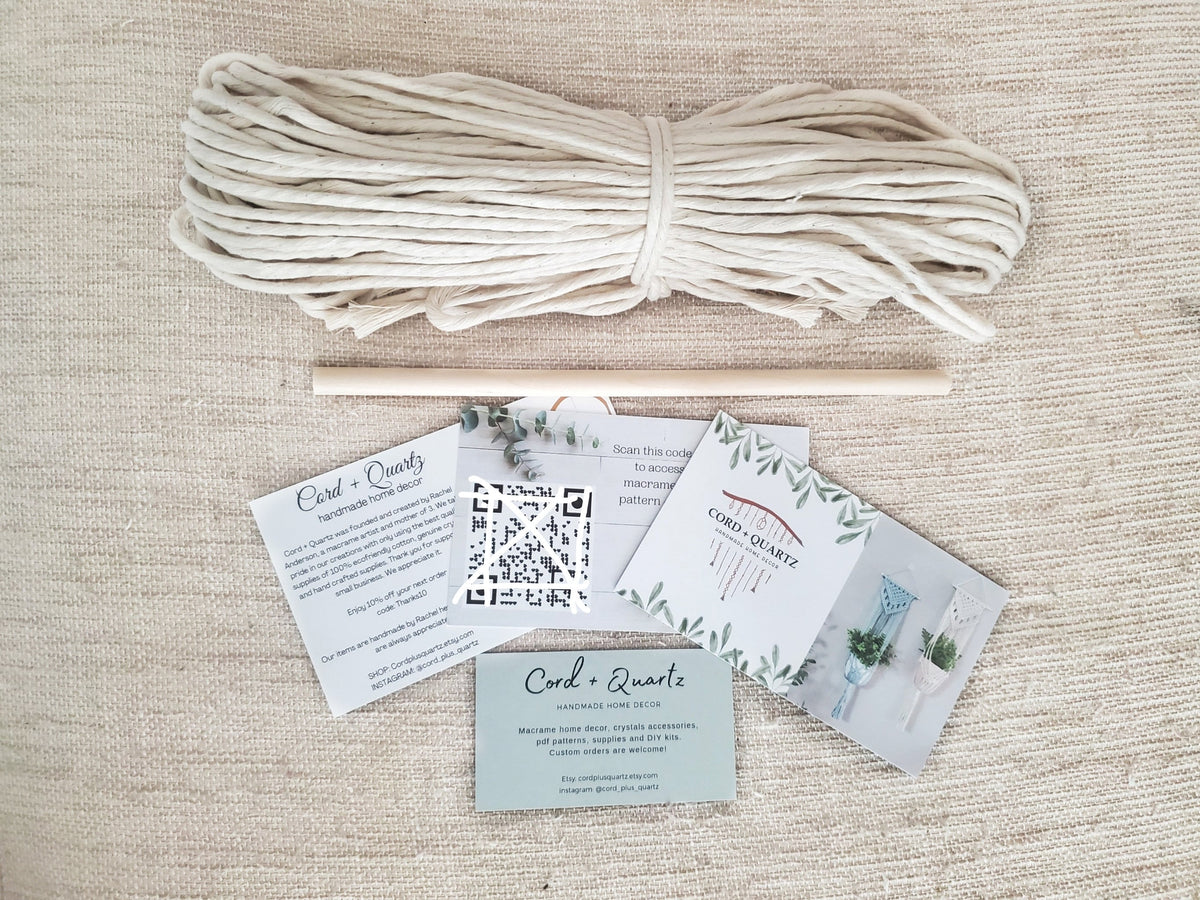 Macrame plant hanger DIY craft kit.