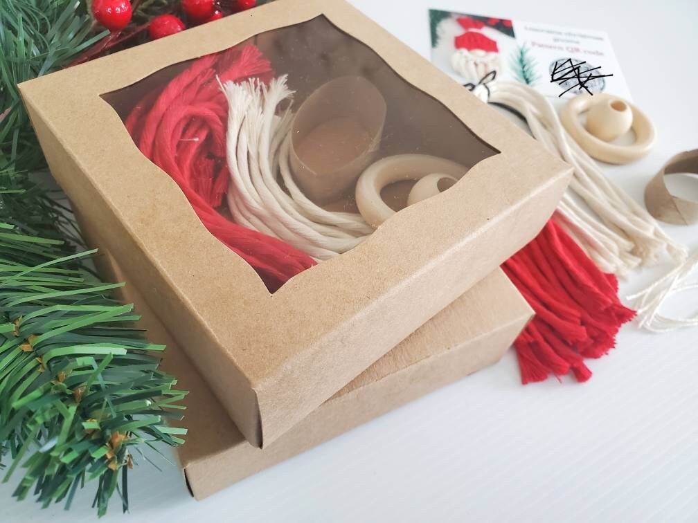 Macrame gnome Christmas ornament DIY craft kit