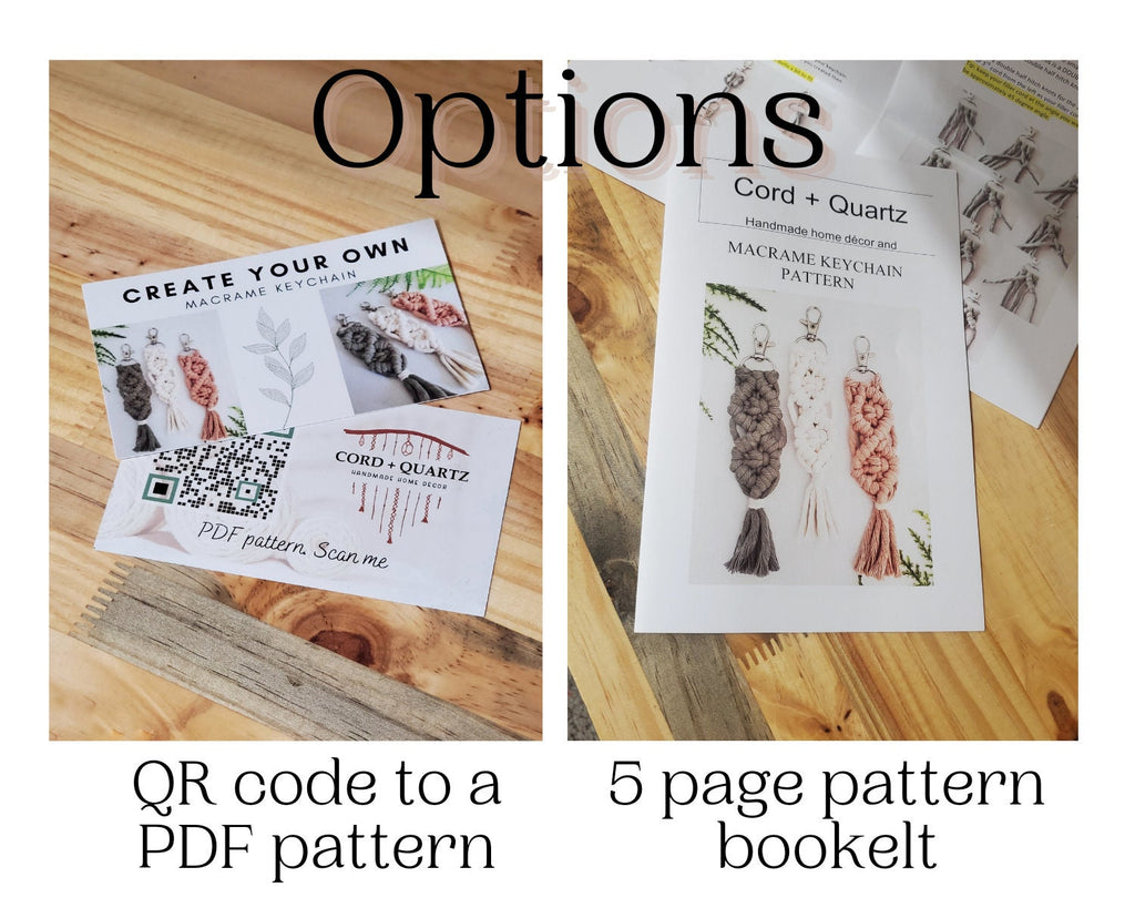 Macrame keychain DIY craft kit. Beginner Macrame kit.
