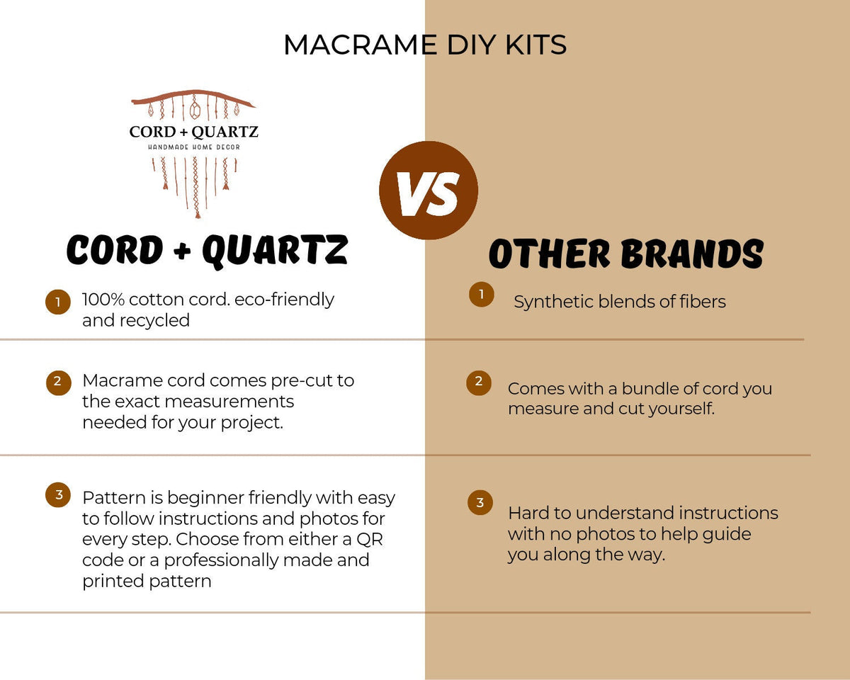 Macrame keychain DIY craft kit. Beginner Macrame kit.