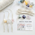 Macrame wrapped crystal rear view mirror charm DIY craft kit.