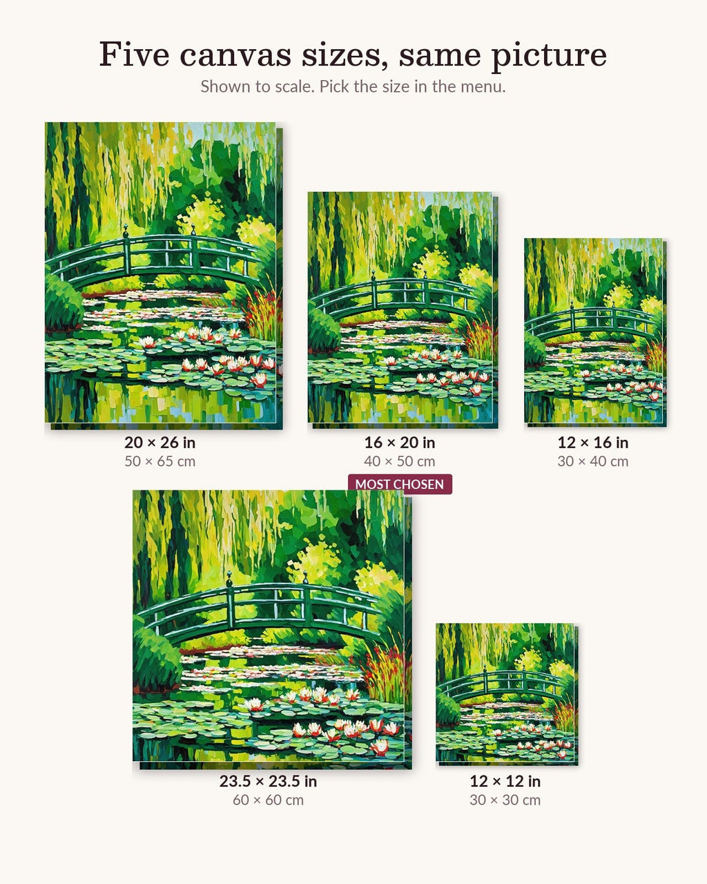 Japanese Footbridge after Monet | Paint by Numbers Kit