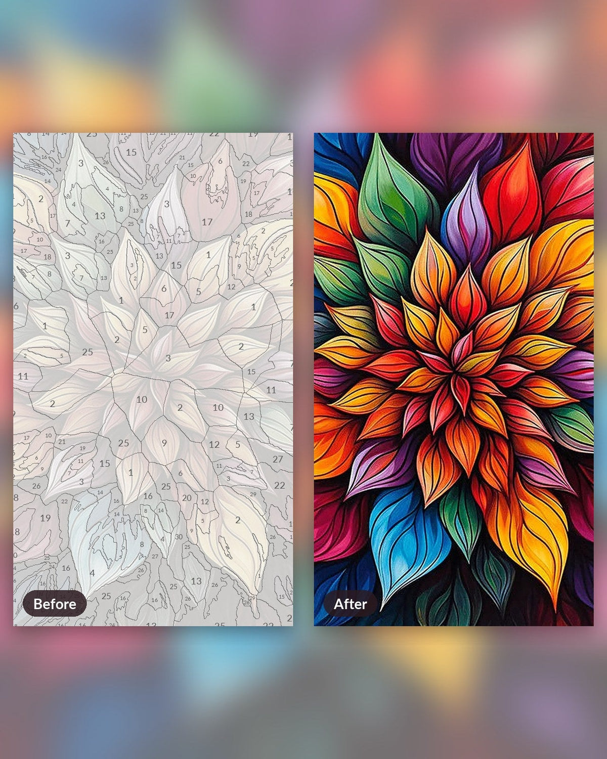 Kaleidoscopic Foliage | Paint by Numbers Kit