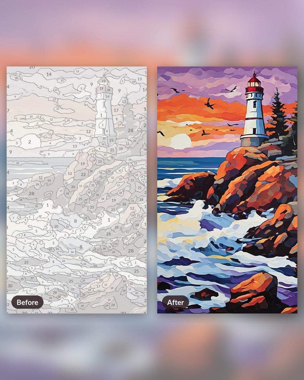 Lighthouse at Sundown | Paint by Numbers Kit