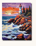 Lighthouse at Sundown | Paint by Numbers Kit
