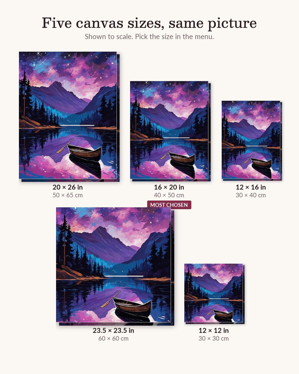 Moonlit Lake and Galaxy | Paint by Numbers Kit for Adults
