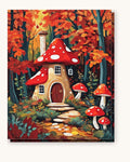 Mushroom Cottage in the Autumn Forest | Paint by Numbers Kit